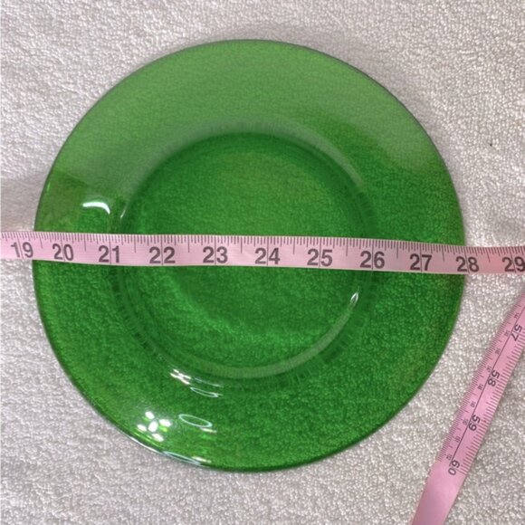 Vintage Duralex France Emerald Green Glass Dinner Plates X2 - Picture 12 of 12